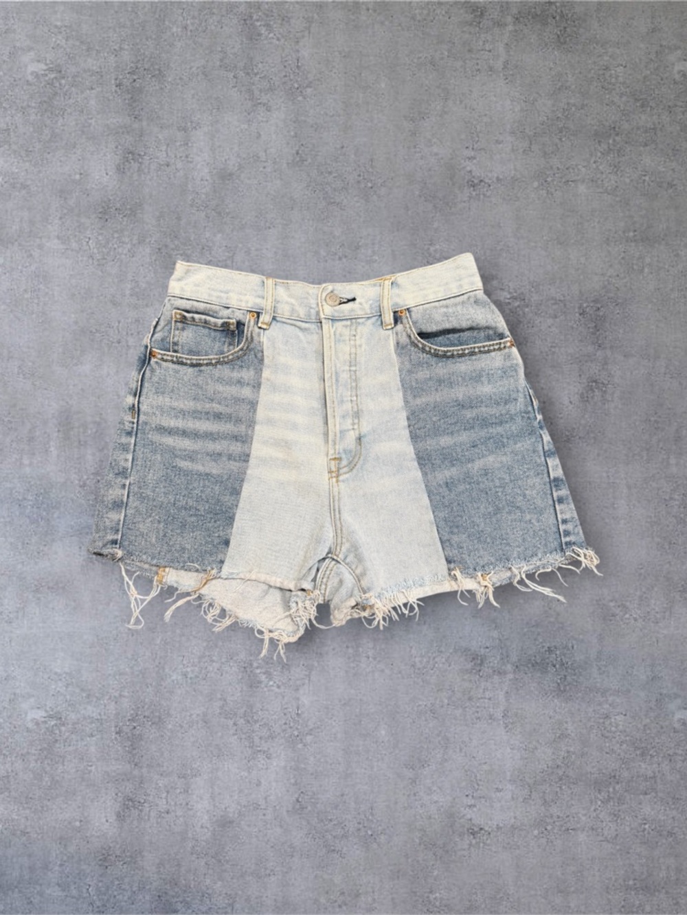 PacSun Two-Tone Light & Medium Blue Denim Shorts
